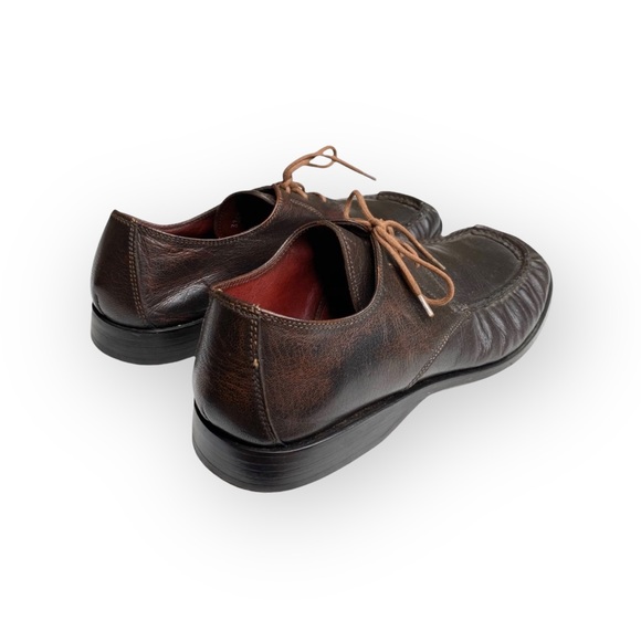 Wots ☀︎︎ Italian Leather Square Moc Toe Lace Up Dress Shoe ☀︎︎ Brown 41.5 8.5D main image 5